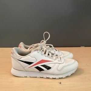Reebok Classic Leather women shoes  White/Black/Red size 8.5